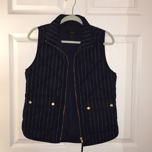 Women's Navy pinstripe J.Crew vest